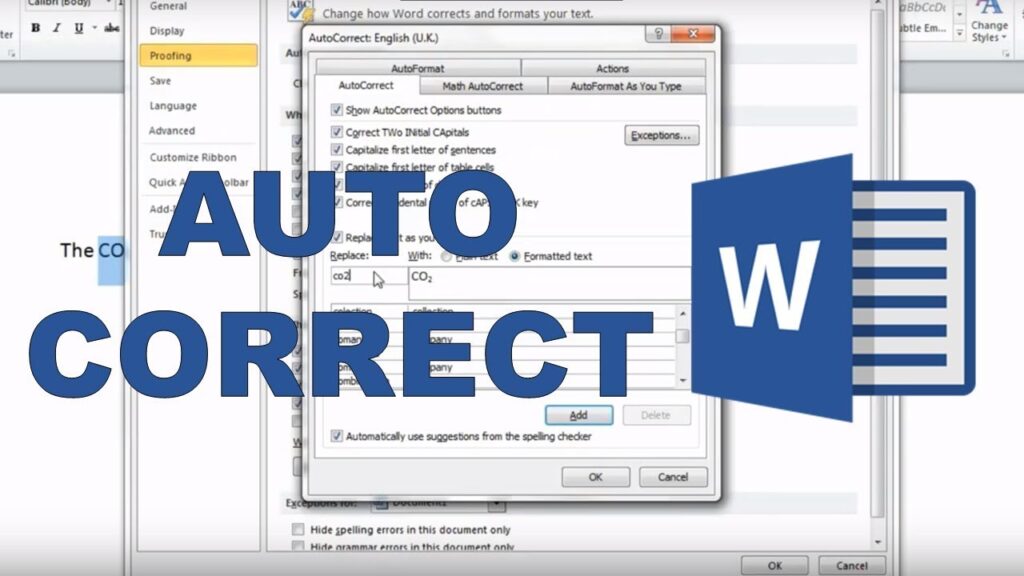 Microsoft Word এর মধ্যে সংক্ষিপ্ত শব্দ Auto Correct Option