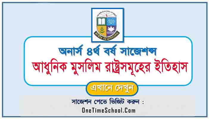 আধুনিক মুসলিম রাষ্ট্রসমূহের ইতিহাস সাজেশন অনার্স ৪র্থ বর্ষ পরীক্ষা