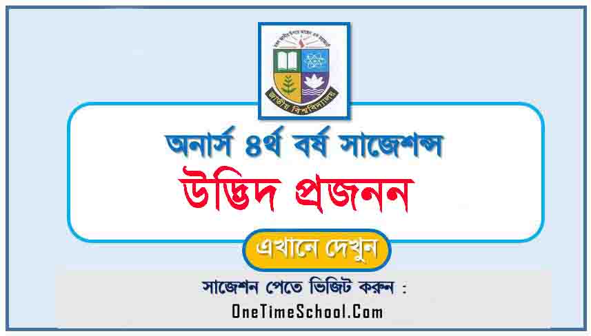 উদ্ভিদ প্রজনন সাজেশন অনার্স ৪র্থ বর্ষ পরীক্ষা