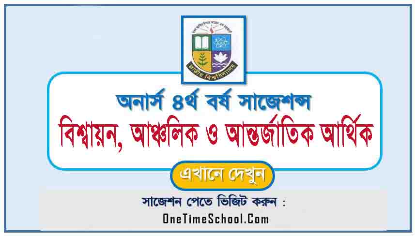 বিশ্বায়ন, আঞ্চলিক ও আন্তর্জাতিক আর্থিক সাজেশন অনার্স ৪র্থ বর্ষ পরীক্ষা